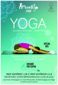Flyer Stage Yoga Spécial Dos