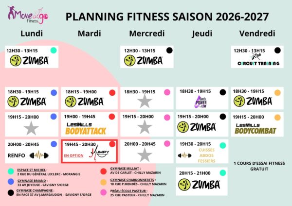 Fitness 3ème page Planning 2026-2027