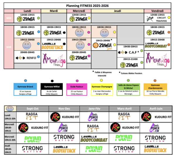 Planning Fitness 2025-2026 Site Internet